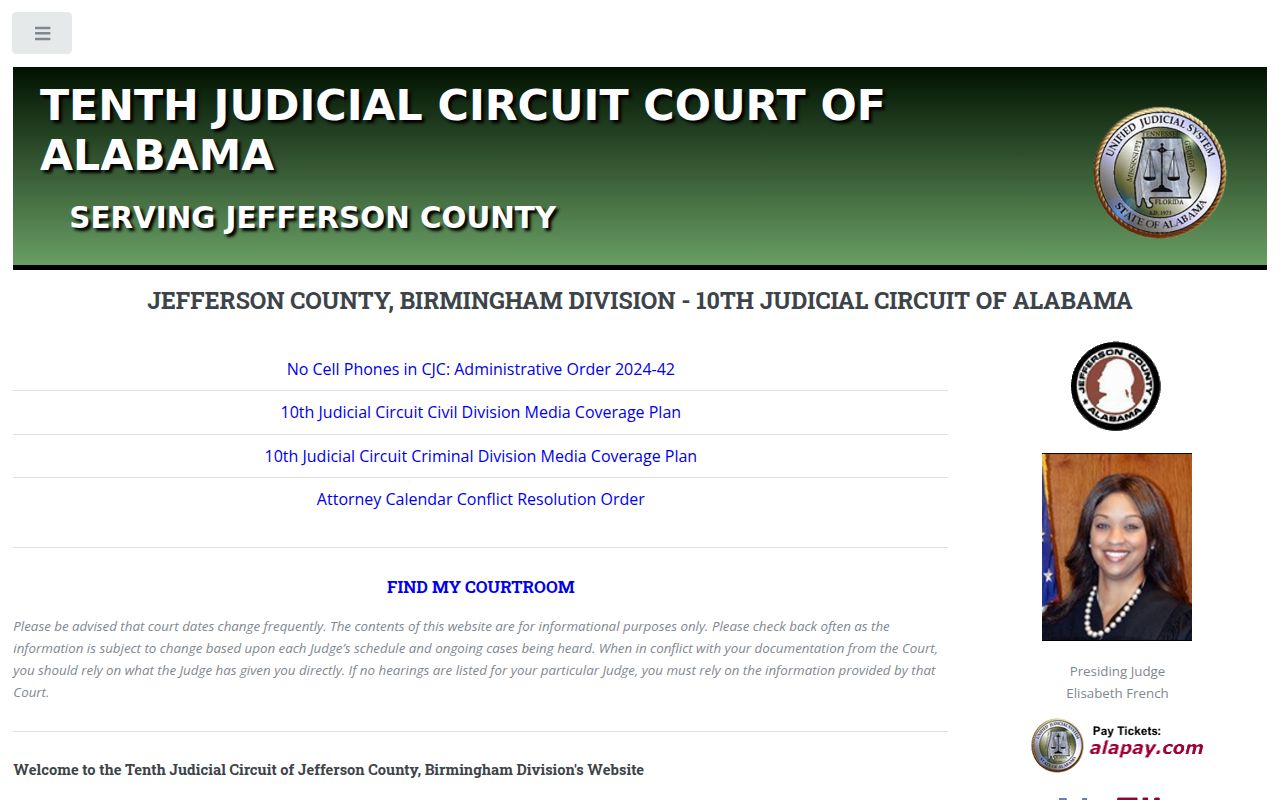 Jefferson County Court System website