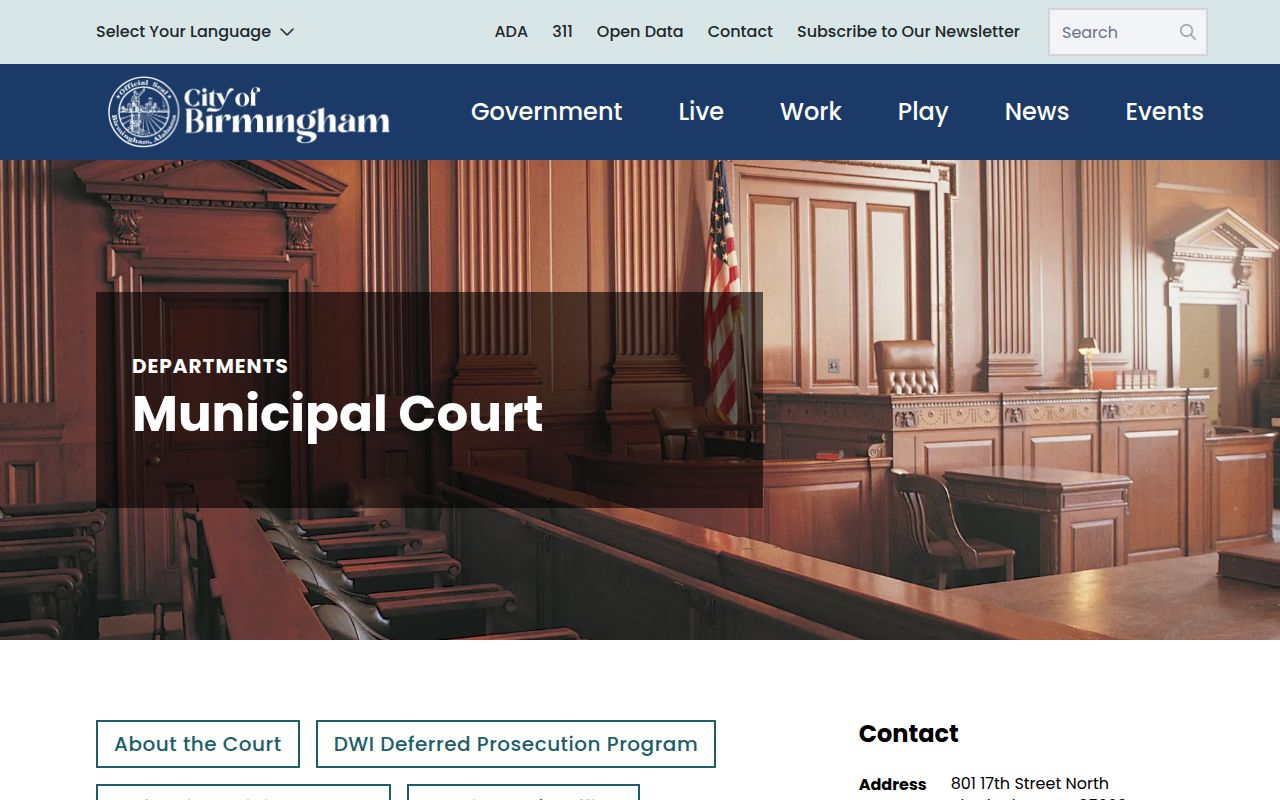 Birmingham Municipal Court website