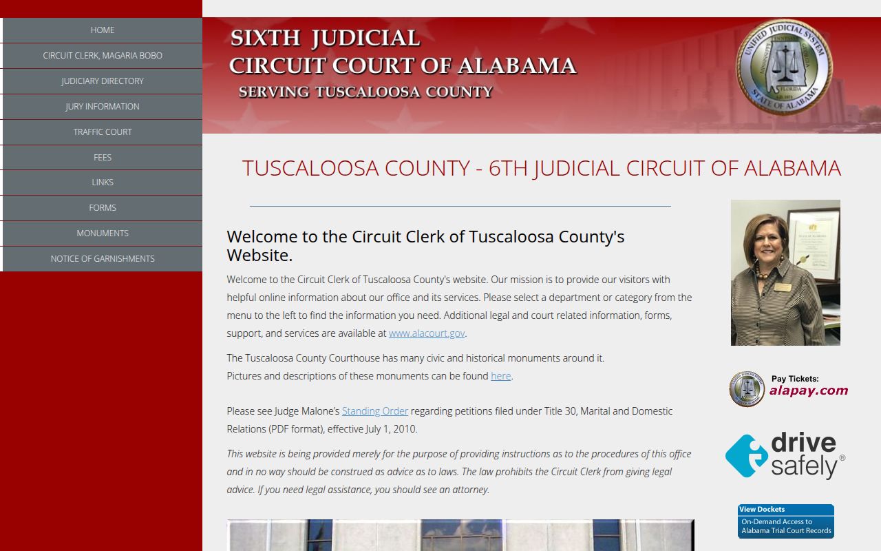 Tuscaloosa County Court System website