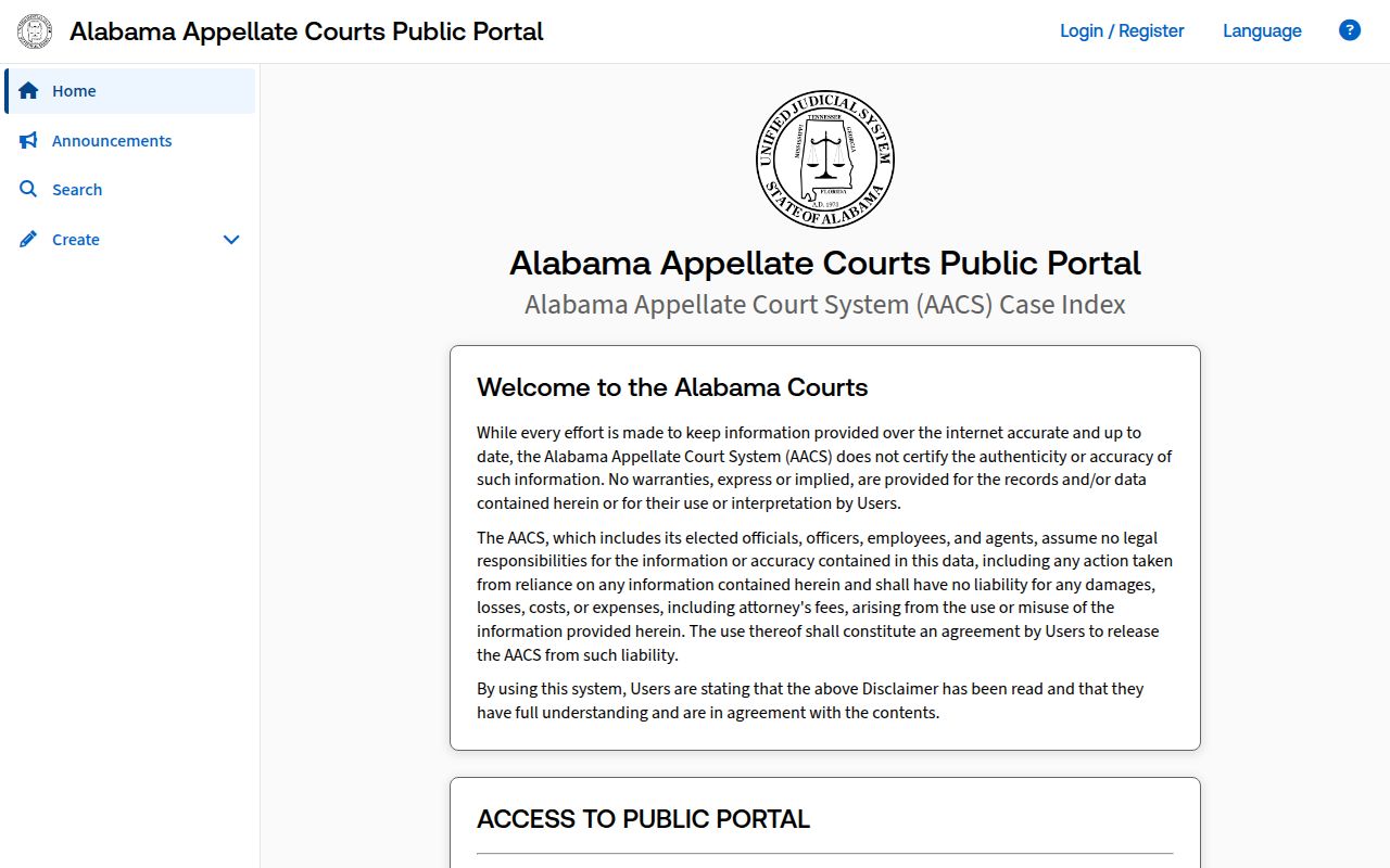 Alabama appellate courts public portal