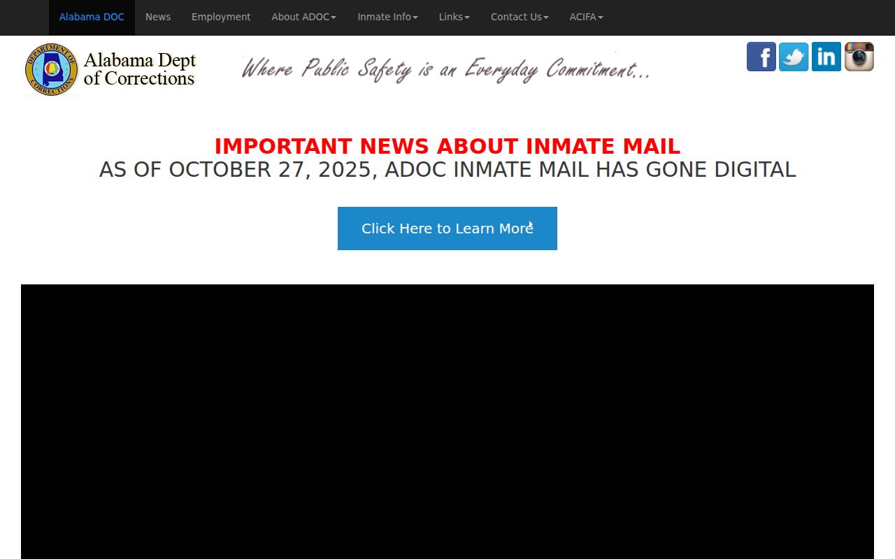 Alabama Department of Corrections inmate search